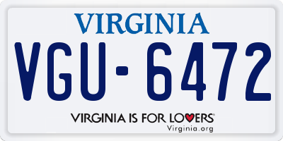 VA license plate VGU6472
