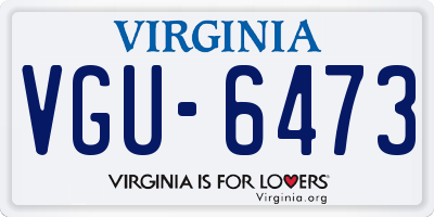 VA license plate VGU6473