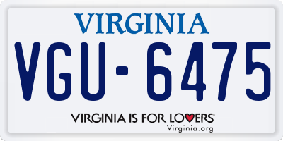 VA license plate VGU6475