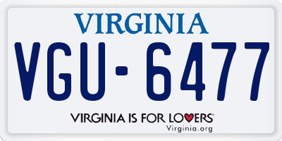 VA license plate VGU6477