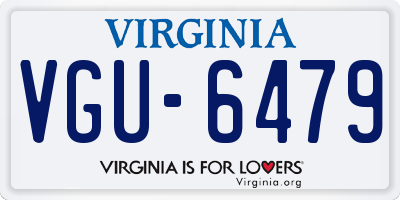VA license plate VGU6479