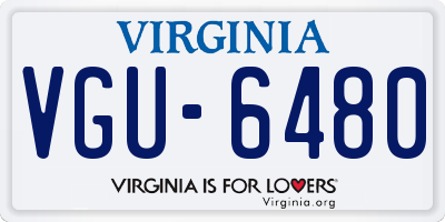 VA license plate VGU6480