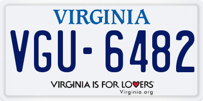 VA license plate VGU6482