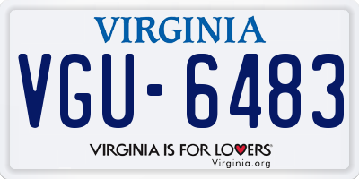 VA license plate VGU6483