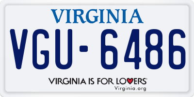 VA license plate VGU6486