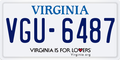 VA license plate VGU6487