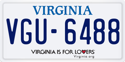 VA license plate VGU6488