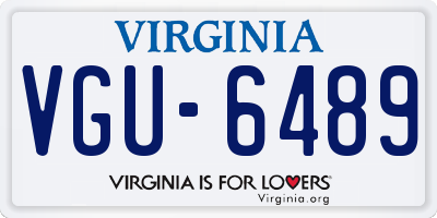 VA license plate VGU6489