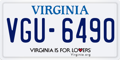 VA license plate VGU6490