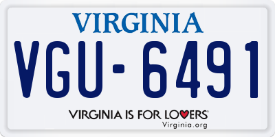 VA license plate VGU6491