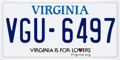 VA license plate VGU6497