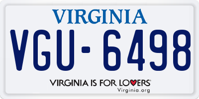 VA license plate VGU6498