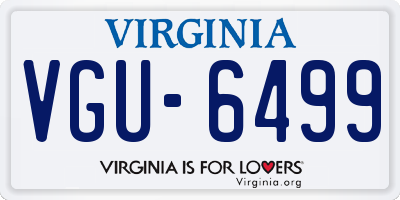 VA license plate VGU6499