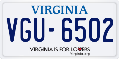 VA license plate VGU6502
