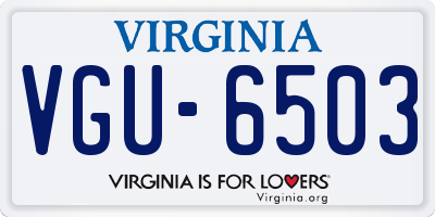 VA license plate VGU6503