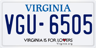 VA license plate VGU6505
