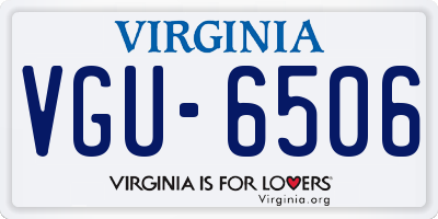 VA license plate VGU6506