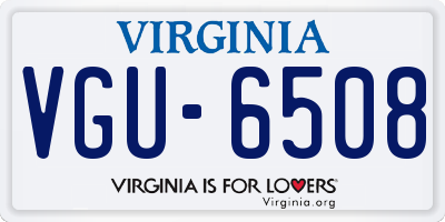 VA license plate VGU6508
