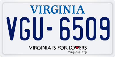 VA license plate VGU6509