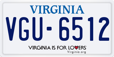 VA license plate VGU6512