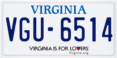 VA license plate VGU6514