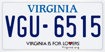 VA license plate VGU6515