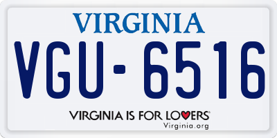 VA license plate VGU6516