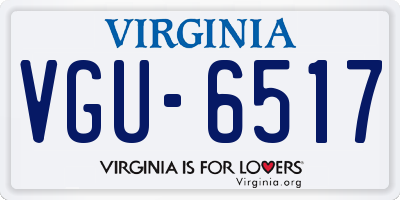 VA license plate VGU6517