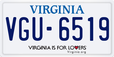 VA license plate VGU6519