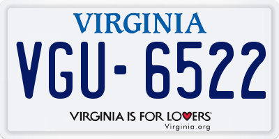 VA license plate VGU6522