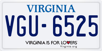 VA license plate VGU6525
