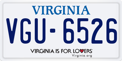 VA license plate VGU6526