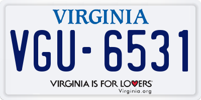 VA license plate VGU6531