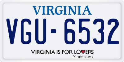 VA license plate VGU6532