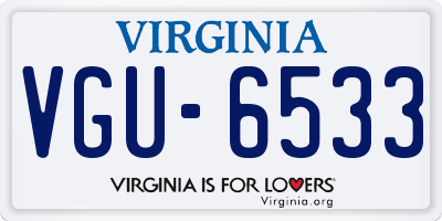 VA license plate VGU6533