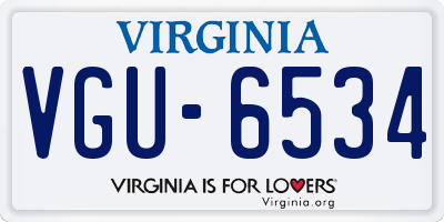 VA license plate VGU6534