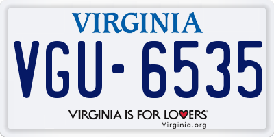 VA license plate VGU6535