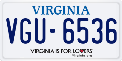 VA license plate VGU6536