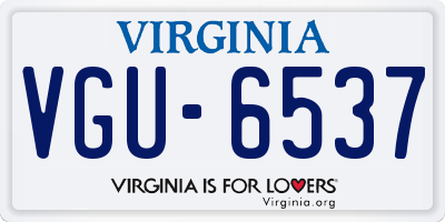 VA license plate VGU6537