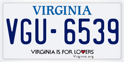 VA license plate VGU6539