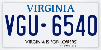 VA license plate VGU6540