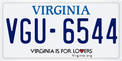 VA license plate VGU6544