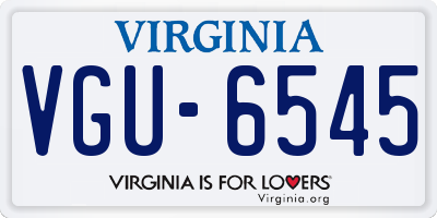 VA license plate VGU6545