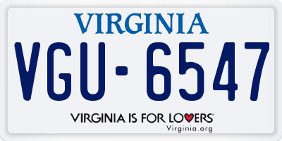 VA license plate VGU6547