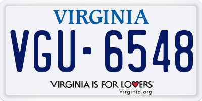 VA license plate VGU6548