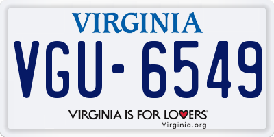 VA license plate VGU6549