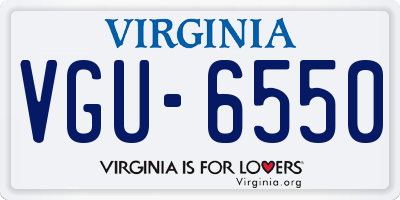VA license plate VGU6550