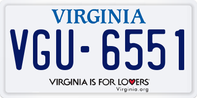 VA license plate VGU6551