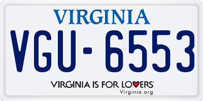 VA license plate VGU6553