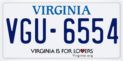 VA license plate VGU6554
